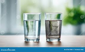 Comparație între apă curată și contaminată