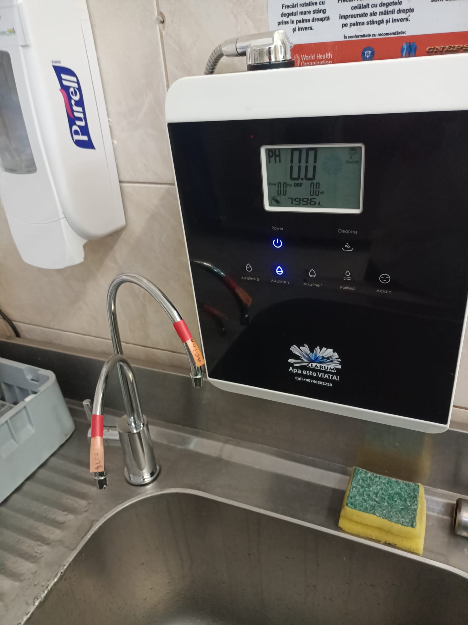 Ionizator de apă în funcțiune