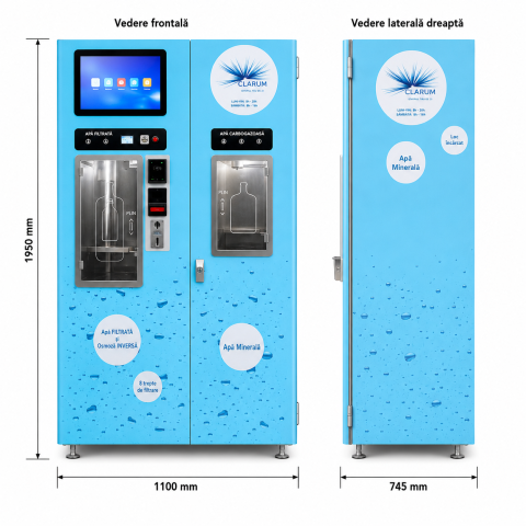 CLARUM RO-300A – Echipament Automat de Vânzare Apă Filtrată și Carbogazoasă