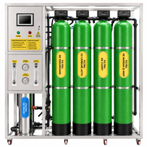 Statie osmoza inversa+dedurizare+nisip mangan si lampa UV 250L/H